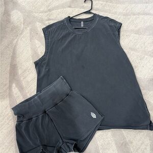 FREE PEOPLE MOVEMENT -Women's Black Sleeveless Top and Shorts Set